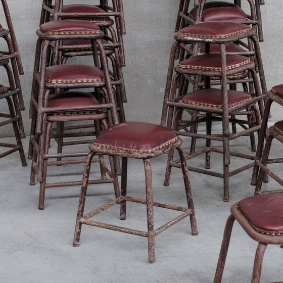 Image 1 of French industrial mid-century tubular stool, 1950s