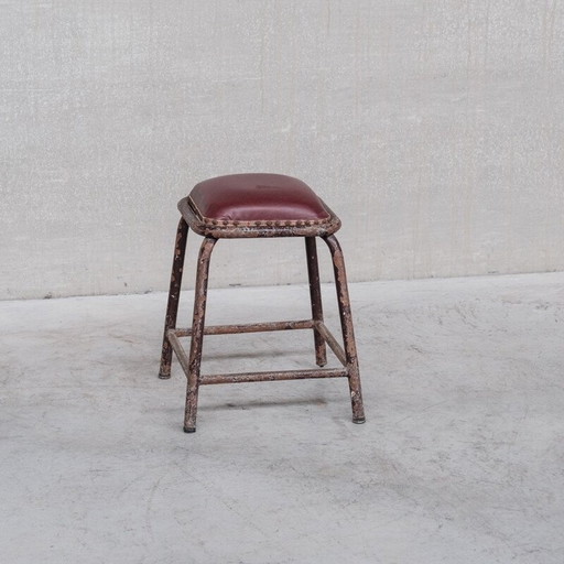 French industrial mid-century tubular stool, 1950s