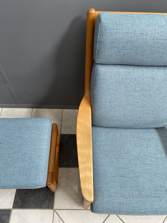 Image 1 of Johannes Andersen highback chair with hocker for Silkeborg Denmark