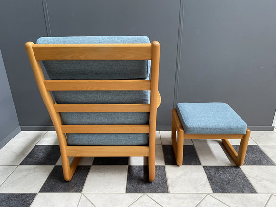 Image 1 of Johannes Andersen highback chair with hocker for Silkeborg Denmark