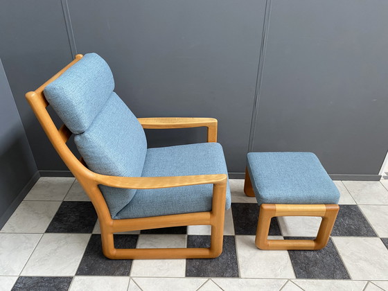 Image 1 of Johannes Andersen highback chair with hocker for Silkeborg Denmark