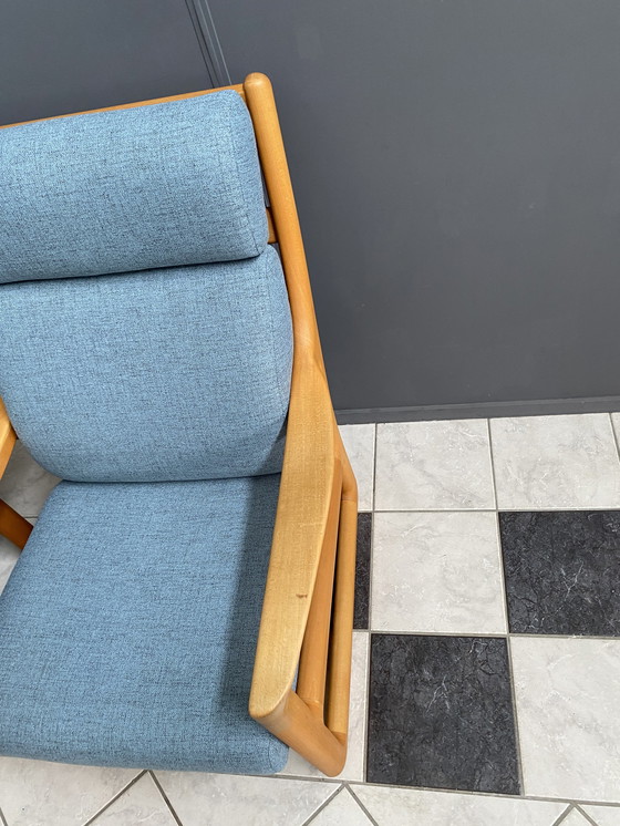 Image 1 of Chaise à dossier haut Johannes Andersen avec hocker pour Silkeborg Danemark