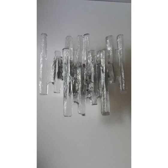 Image 1 of Vintage wall lamp in metal and Murano glass for Kalmar, 1960