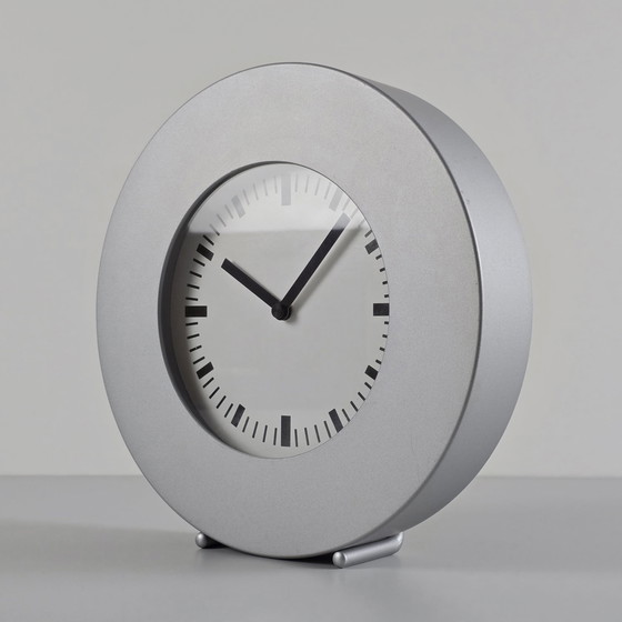 Image 1 of Y2K Design - Vintage Ikea Klunsa Aluminium Wall & Table Clock - Designed By Mikael Warnhammar, 2001.