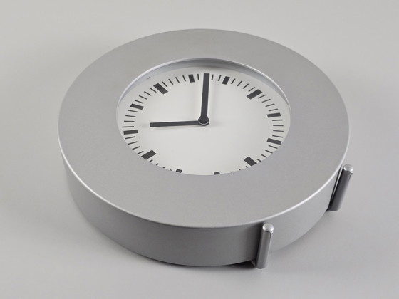 Image 1 of Y2K Design - Vintage Ikea Klunsa Aluminium Wall & Table Clock - Designed By Mikael Warnhammar, 2001.