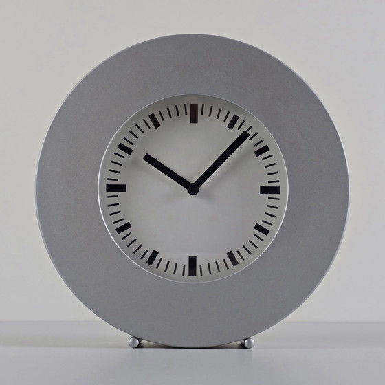 Image 1 of Y2K Design - Vintage Ikea Klunsa Aluminium Wall & Table Clock - Designed By Mikael Warnhammar, 2001.