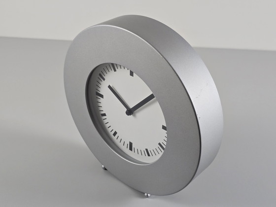 Image 1 of Y2K Design - Vintage Ikea Klunsa Aluminium Wall & Table Clock - Designed By Mikael Warnhammar, 2001.