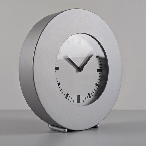 Image 1 of Y2K Design - Vintage Ikea Klunsa Aluminium Wall & Table Clock - Designed By Mikael Warnhammar, 2001.