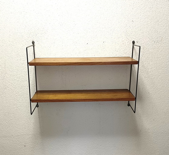 Image 1 of Fifties Wall Rack With Two Shelves