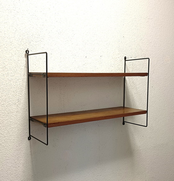 Image 1 of Fifties Wall Rack With Two Shelves