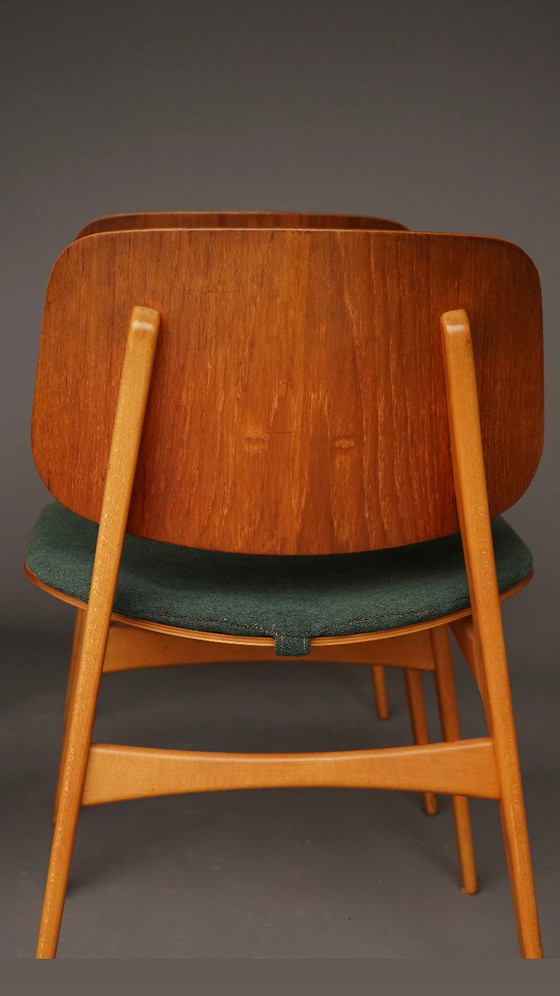 Image 1 of Model 155 shell chairs by Børge Mogensen for Søborg Mobelfabrik. 1950s