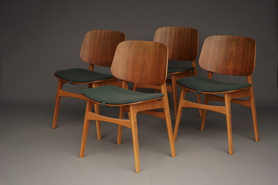 Image 1 of Model 155 shell chairs by Børge Mogensen for Søborg Mobelfabrik. 1950s