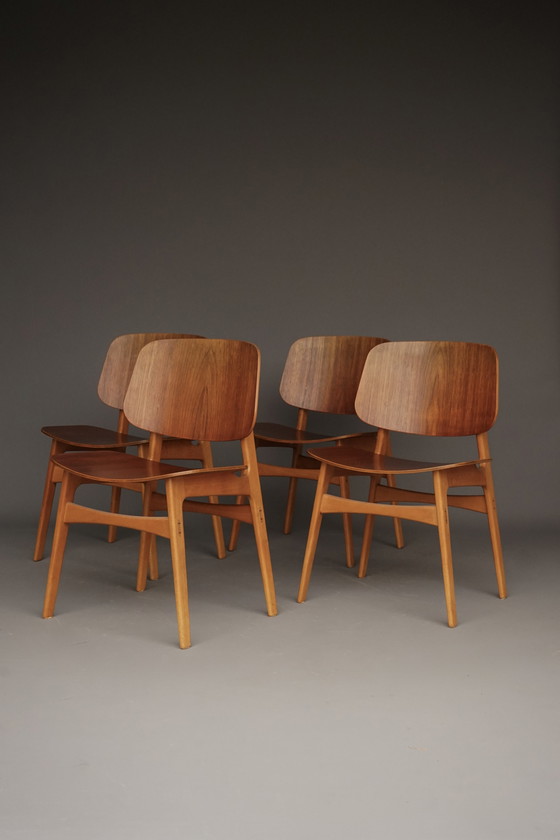 Image 1 of Model 155 shell chairs by Børge Mogensen for Søborg Mobelfabrik. 1950s