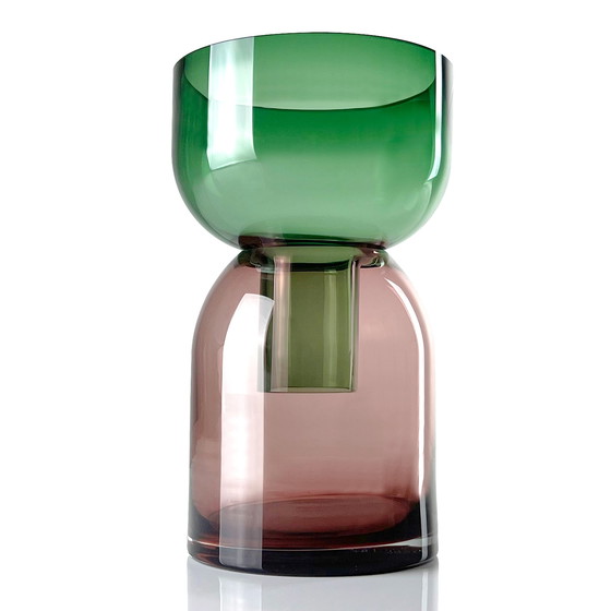 Image 1 of Cloudnola Flip Vase Medium Green and Pink