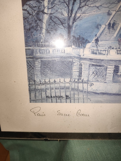 Aquarelle Vintage De Sacré Coeur Paris