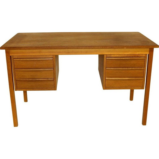 Scandinavian oak desk table, Sweden 1960