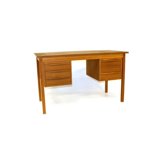 Scandinavian oak desk table, Sweden 1960