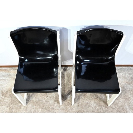 Image 1 of Pair of vintage lacquered wood chairs by P.Gautier, 1960