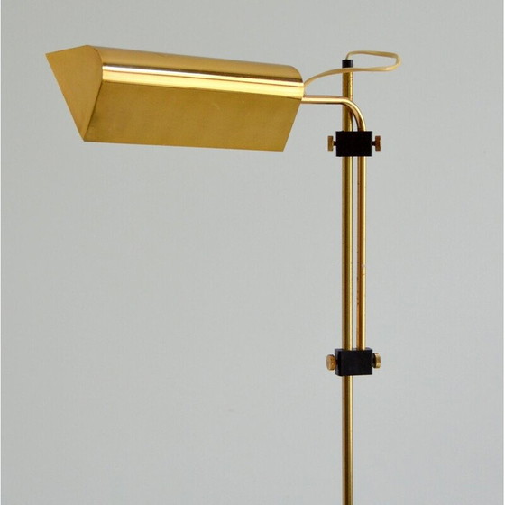 Image 1 of Vintage orientable and adjustable floor lamp in golden brass, 1970