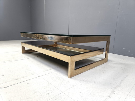 Vintage Two Tier Belgochrom 23Kt Coffee Table, 1970S