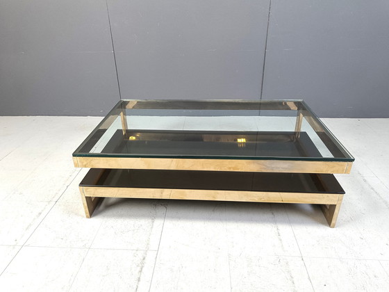 Image 1 of Vintage Two Tier Belgochrom 23Kt Coffee Table, 1970S