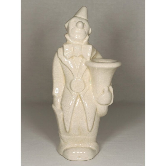Image 1 of Scultura vintage in ceramica Art Déco raffigurante un clown, realizzata da Nagel nel 1930