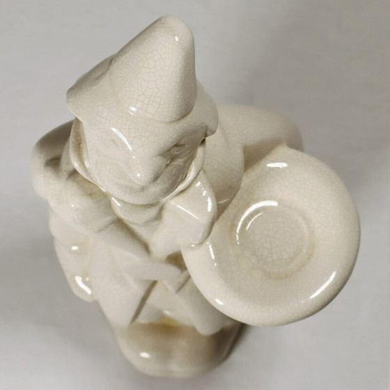 Image 1 of Scultura vintage in ceramica Art Déco raffigurante un clown, realizzata da Nagel nel 1930