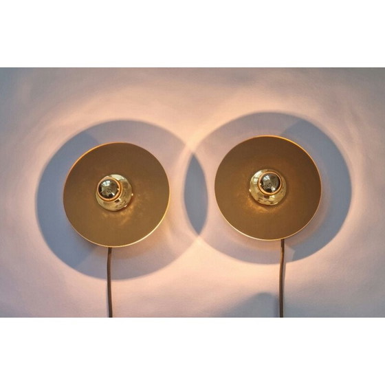 Image 1 of Pair of vintage eglo sconces in mirror, Austria 1980
