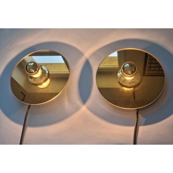 Image 1 of Pair of vintage eglo sconces in mirror, Austria 1980