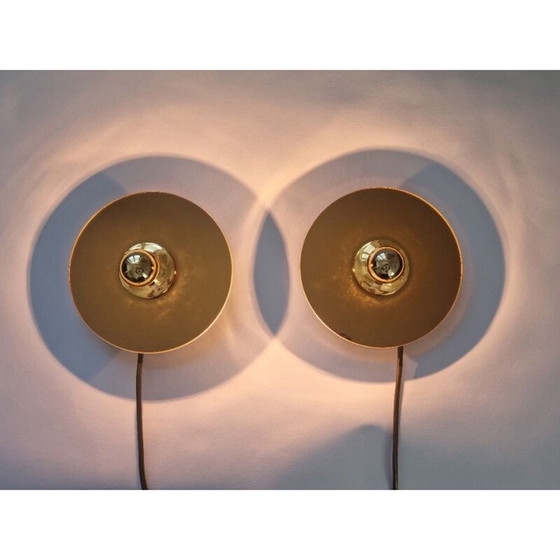 Image 1 of Pair of vintage eglo sconces in mirror, Austria 1980