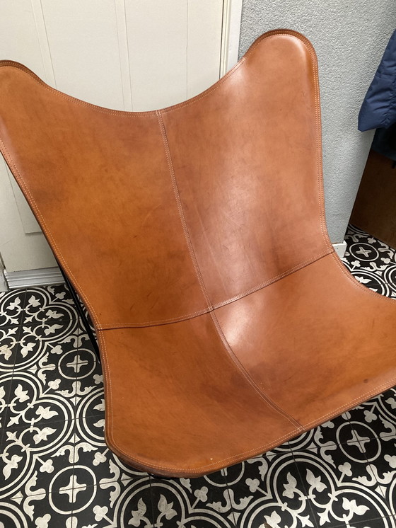 Image 1 of Cuero Butterfly Chair Saddle Leather Pampa Mariposa