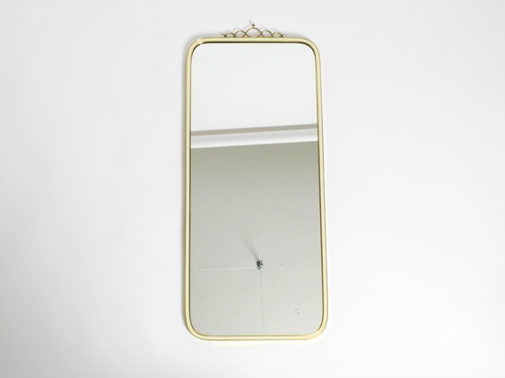 Image 1 of Large Heavy Long Mid Century Brass Wall Mirror By Münchner Zierspiegel