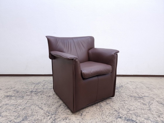 Image 1 of B&B Italia Lauriana genuine leather designer armchair in brown Chair Tobia Scarpa