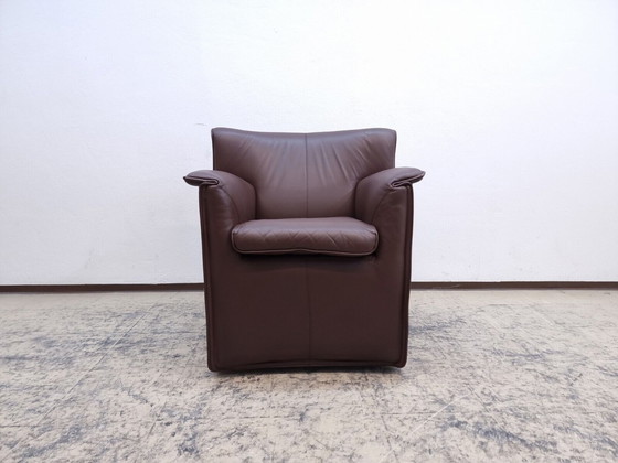 Image 1 of B&B Italia Lauriana genuine leather designer armchair in brown Chair Tobia Scarpa