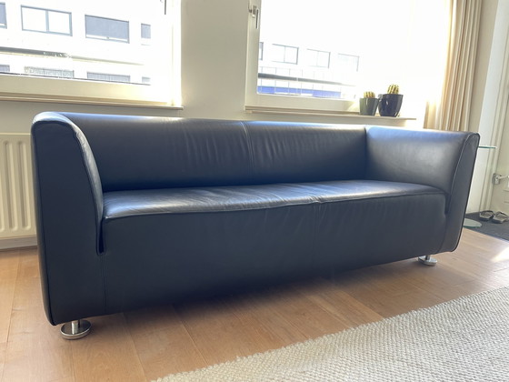 Image 1 of Gelderland 4800 Black Leather Sofa