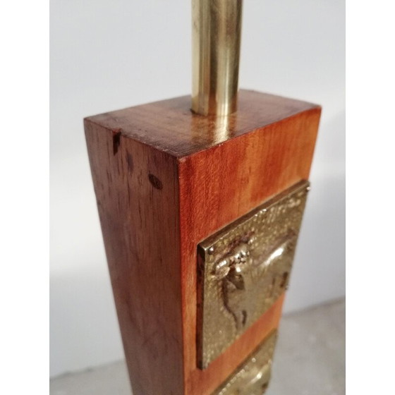 Image 1 of Vintage Zodiac sign brass and marble floor lamp, 1950s
