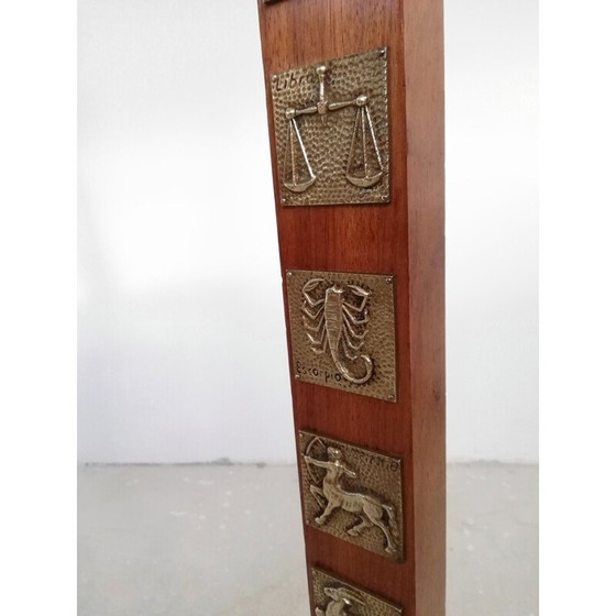 Image 1 of Vintage Zodiac sign brass and marble floor lamp, 1950s