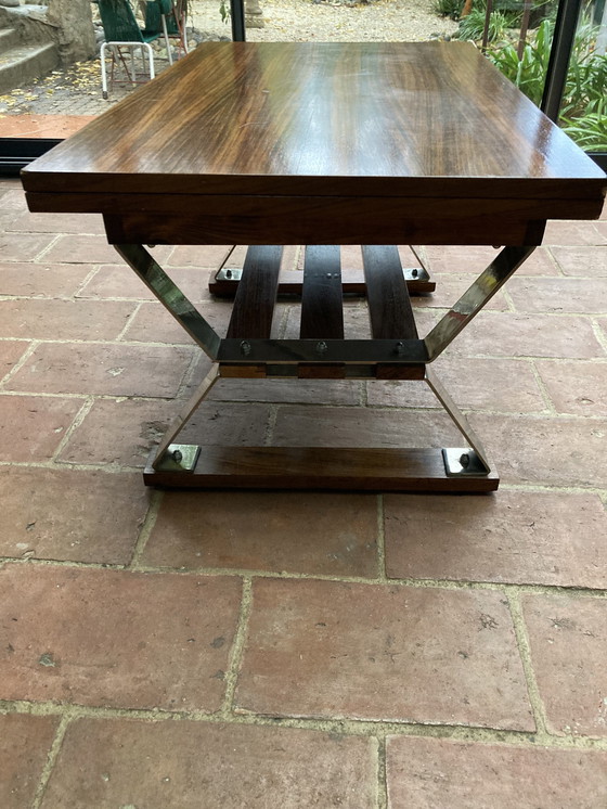 Image 1 of Mesa de sistema, portafolios, diseño, chapa de teca, años 80