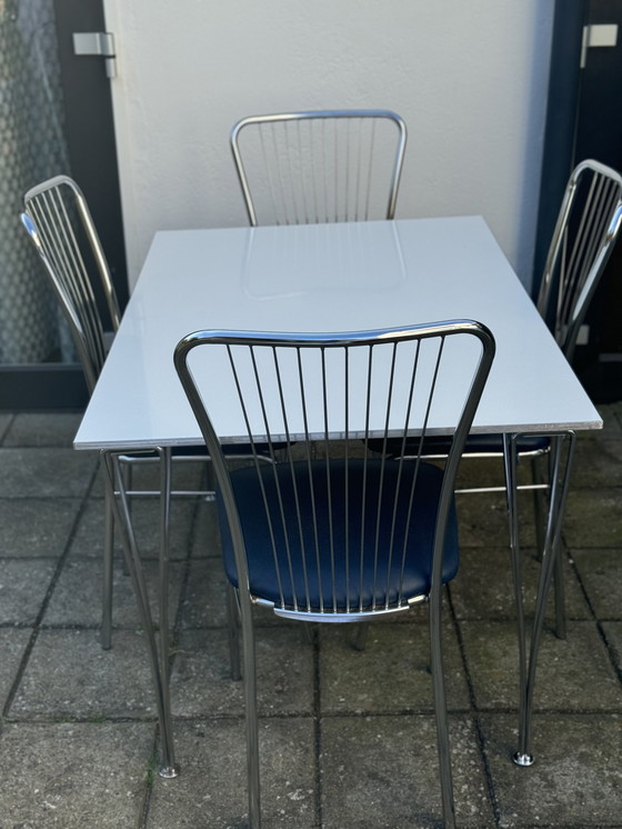 Image 1 of Fritz Hansen Table and 4x Nowy Styl Dining Chairs