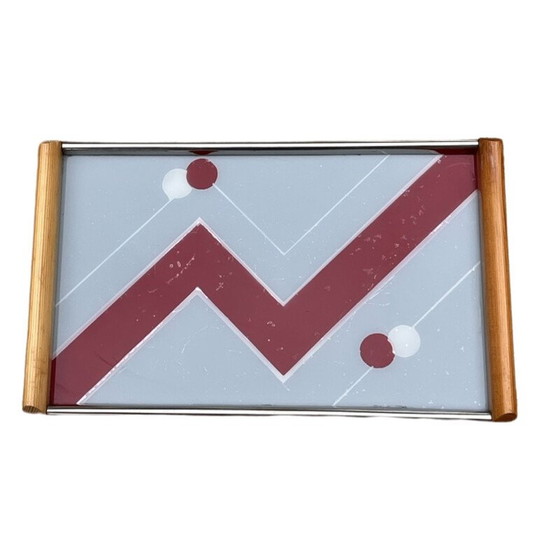 Image 1 of Piano d'appoggio in legno e vetro d'epoca per Holzsieb Bt Wasungen, Germania 1960