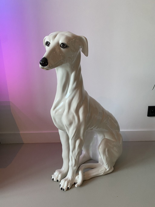 Vintage Italian ceramic greyhound dog