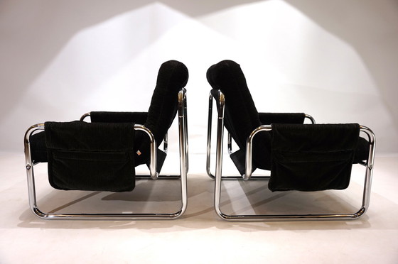 Image 1 of Set Of 2 Herlag Chrome Cantilever Chairs By Johan Bertil Häggström, 1970