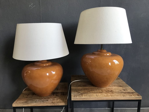 2 X Francois Chatain Table Lamps 1970