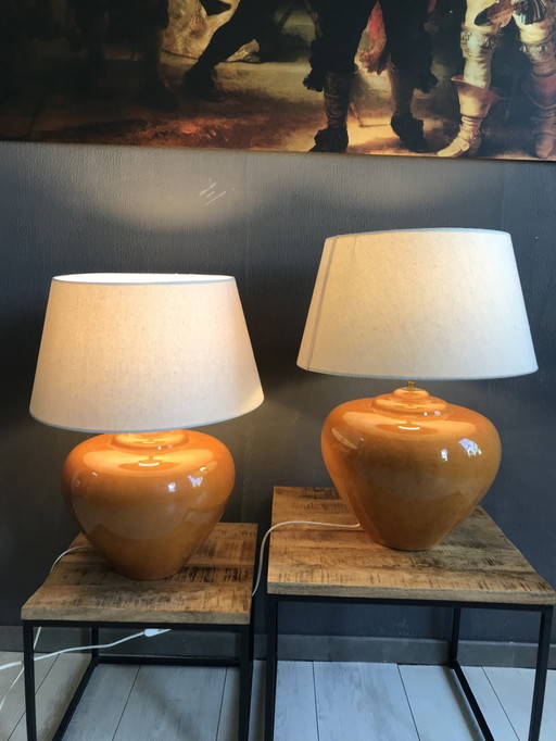 2 X Francois Chatain Table Lamps 1970