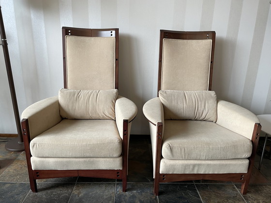 Image 1 of 4X Armchair And 1X Bench Umberto Asagno Giorgetti Galaxy Series