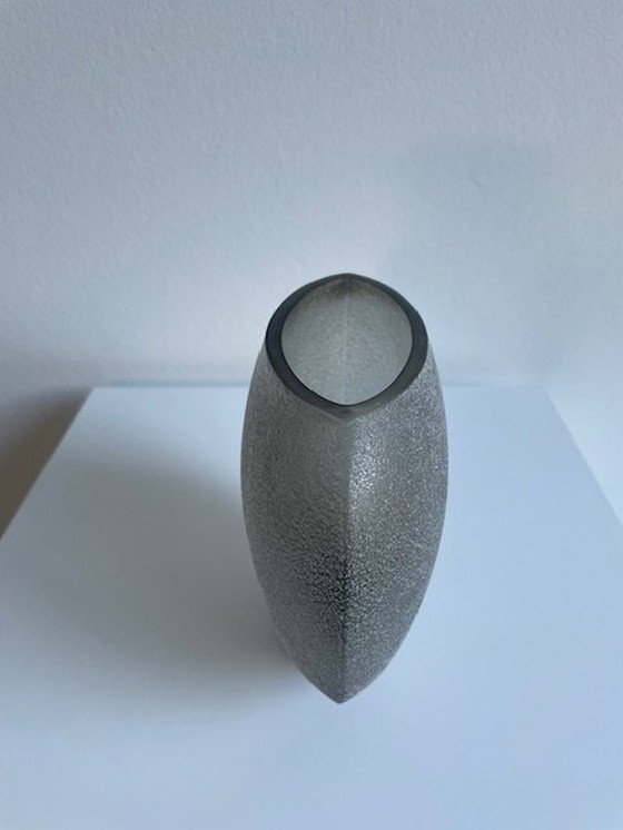 Image 1 of Vase Elips Silver Gray Roughened Glass