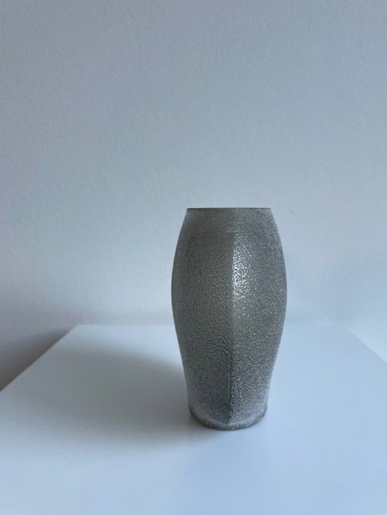 Image 1 of Vase Elips Silver Gray Roughened Glass