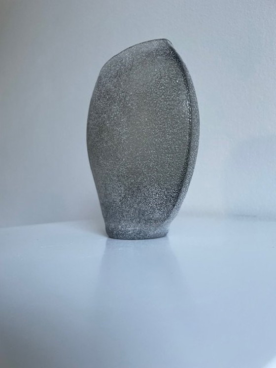 Image 1 of Vase Elips Silver Gray Roughened Glass