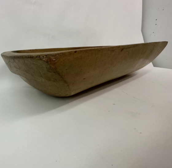 Image 1 of Antique wooden dough bowl trough hand carved 1900’s