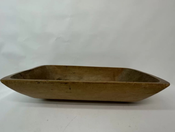 Image 1 of Antique wooden dough bowl trough hand carved 1900’s